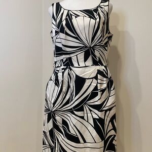 GNW Monochrome Abstract Midi Dress